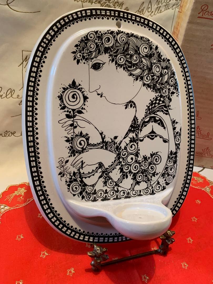 ビヨンヴィンブラッド　ビンテージのローゼンタール社のロウソク立て壁掛けプレート！