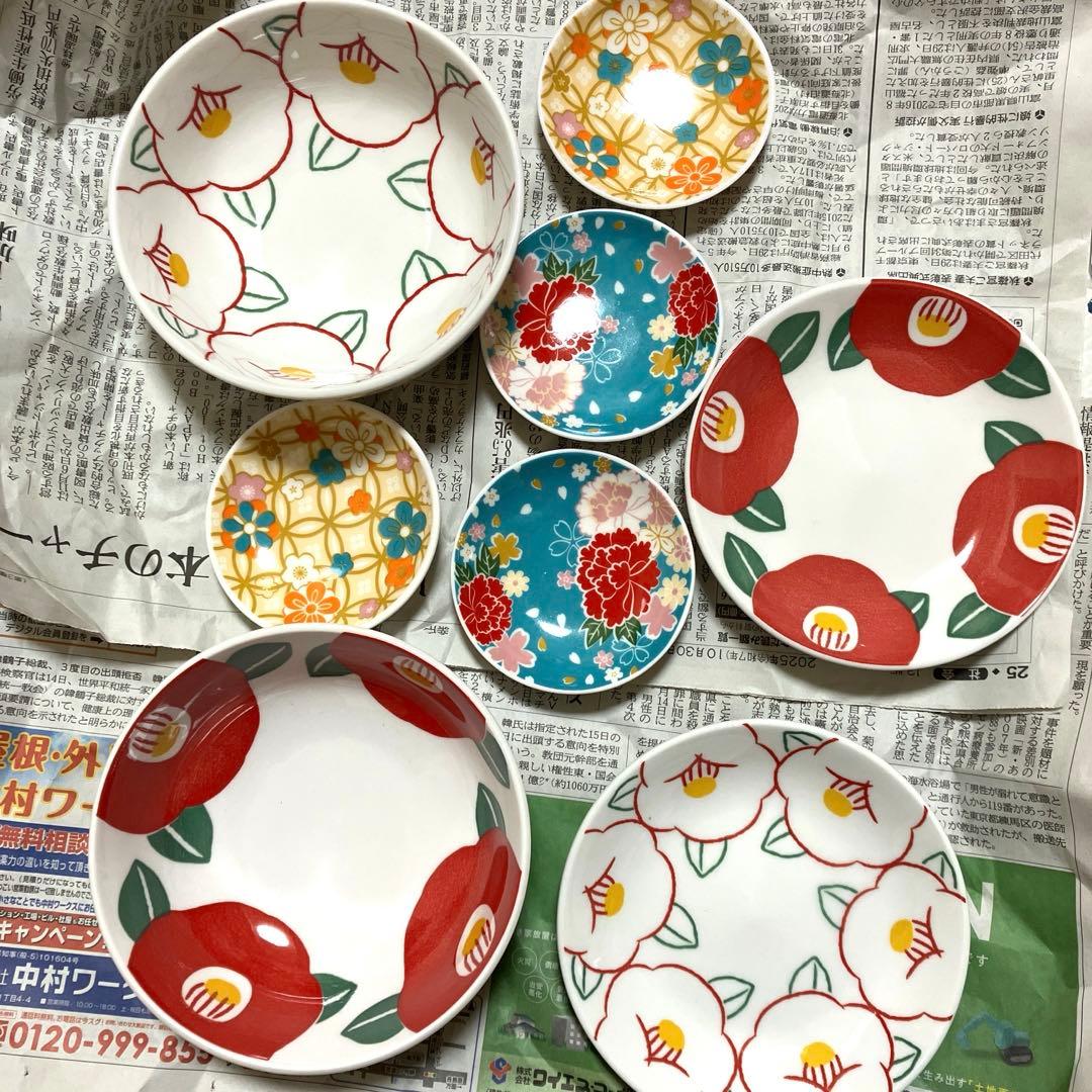 浅鉢大 中皿 豆皿 ことぶき椿 8点 - メルカリ