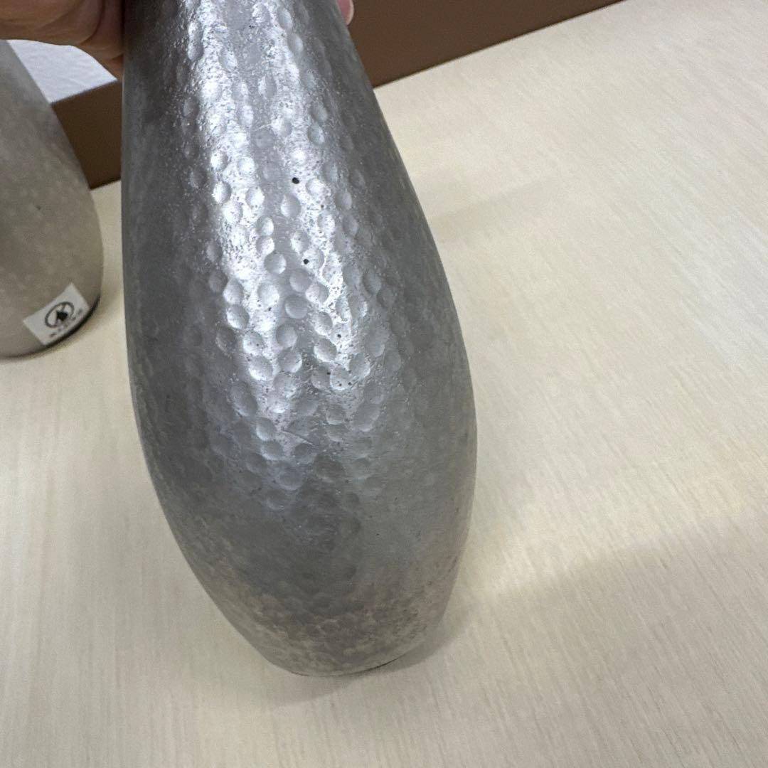 ACTUS シルバーフラワーベース大小2個セット