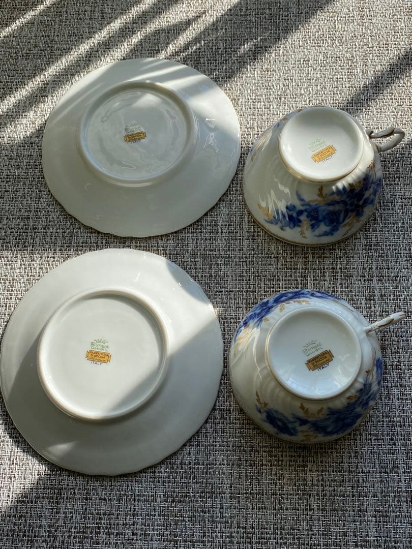 リチャードジノリ サンタマルゲリータ 金彩 カップ＆ソーサー 2客