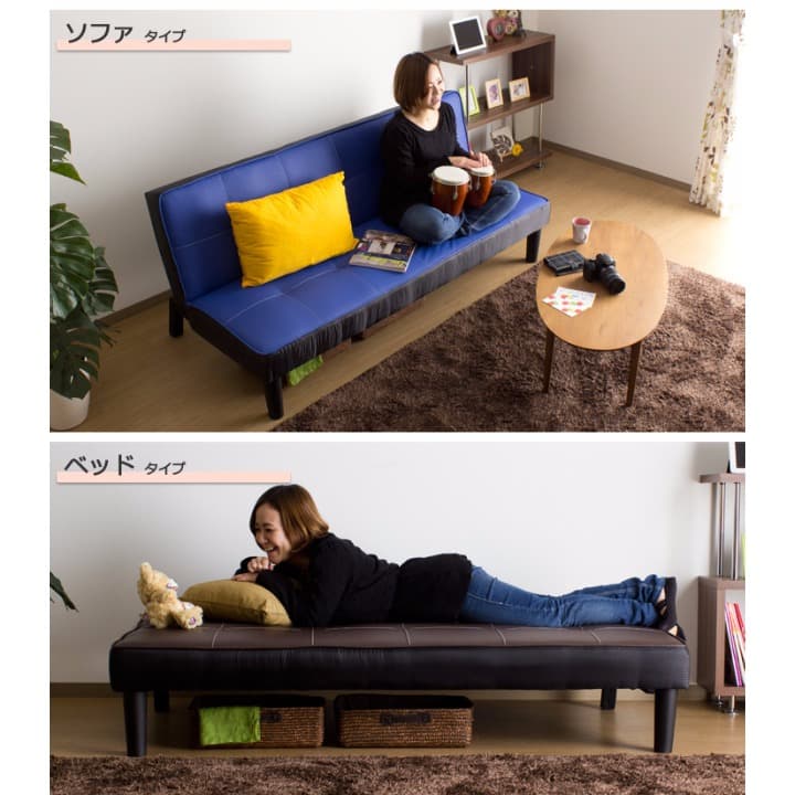 メルカリ最安値☆ スウェード の 肌触り 3人 掛け ソファーベッド