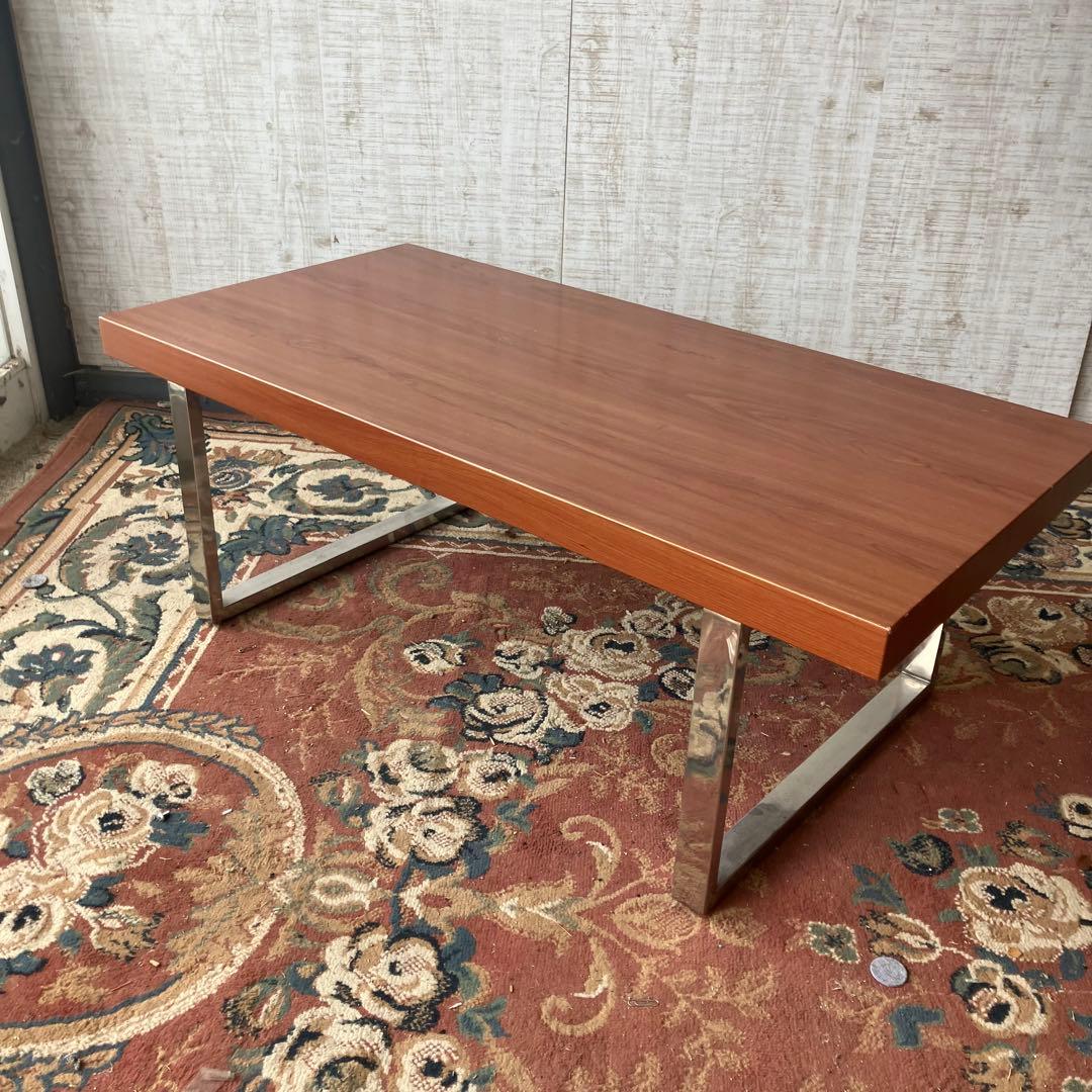 北欧レトロ インダストリアル アイアンフレーム 木製ローテーブルコーヒーテーブル