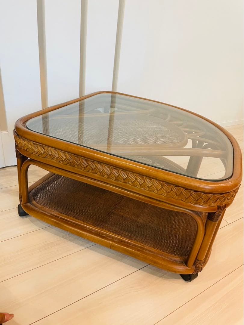 送料込み　ラタン センターテーブル 幅100cm