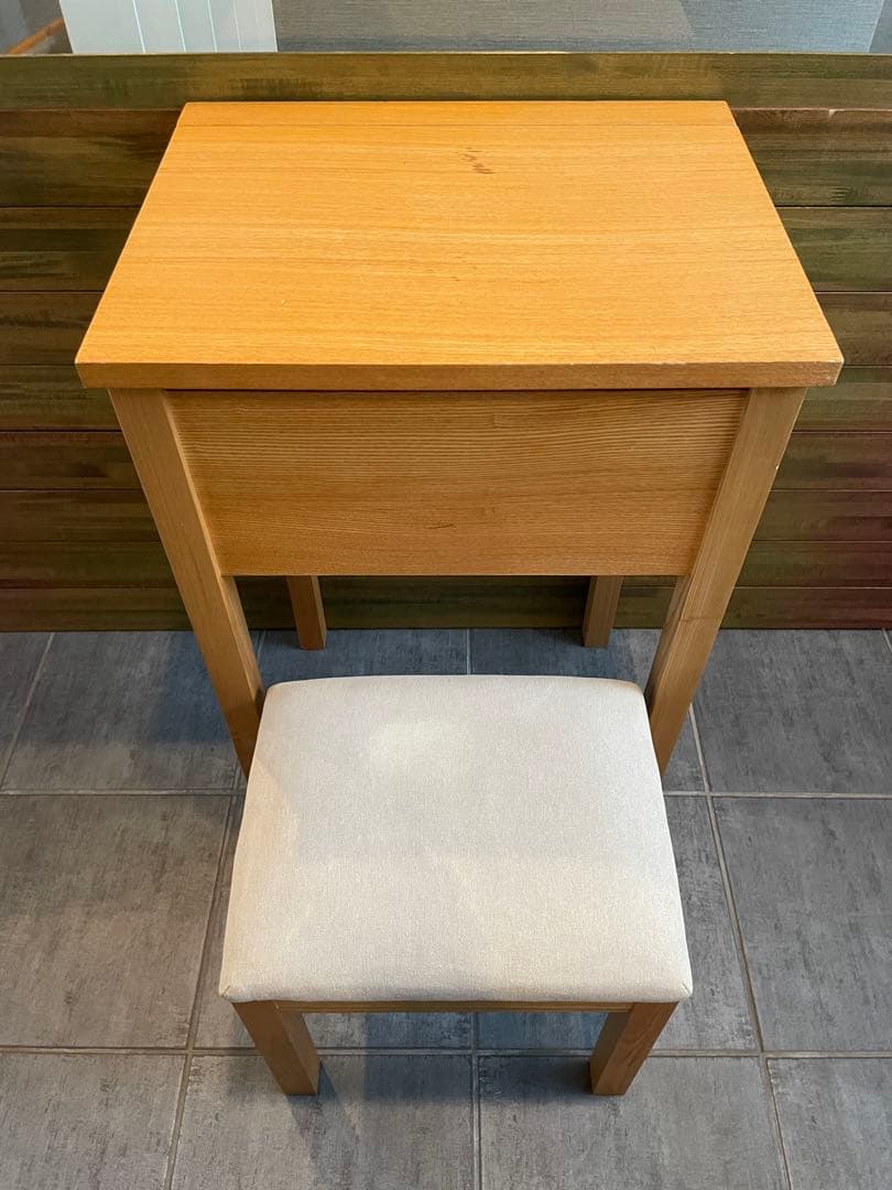 eputy■MUJI無印良品 天然木タモ材 ドレッサー＆スツール/チェア