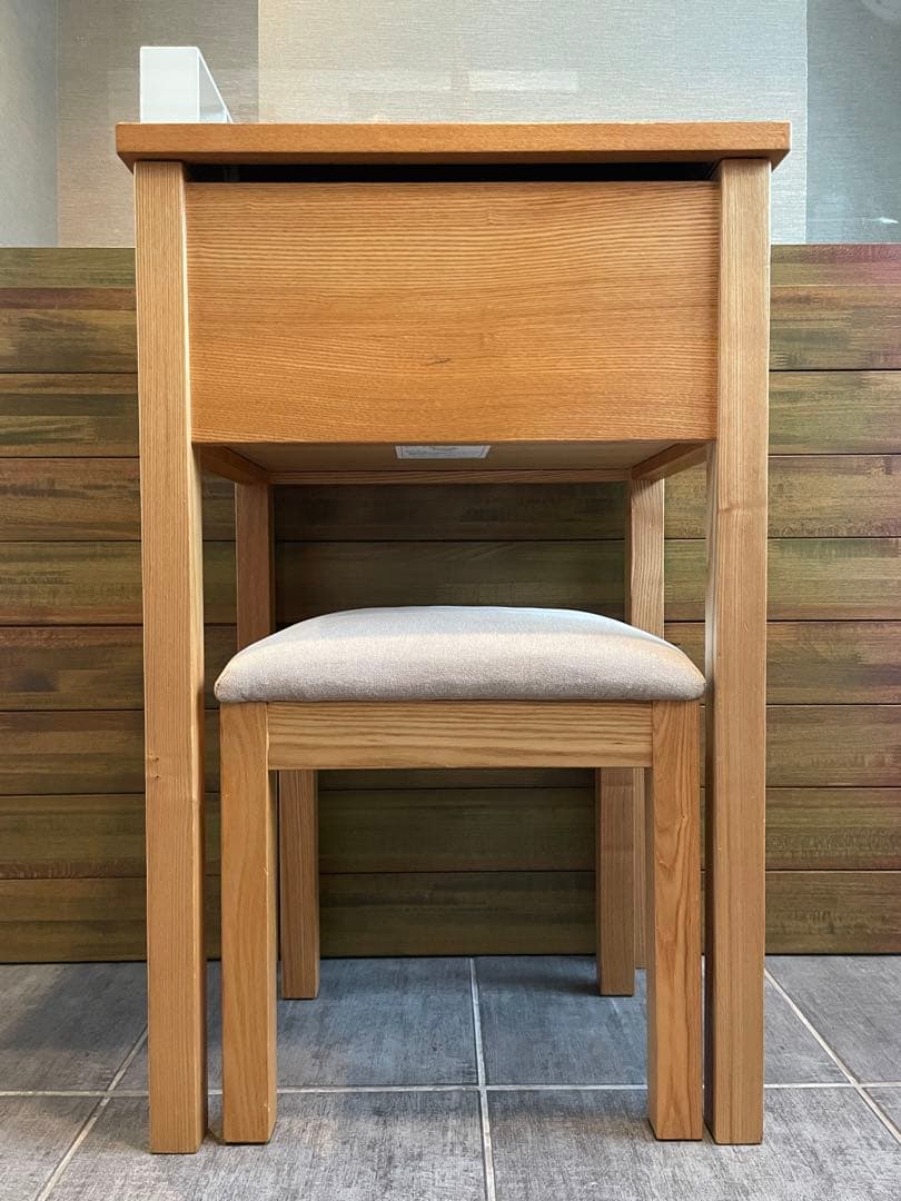 eputy■MUJI無印良品 天然木タモ材 ドレッサー＆スツール/チェア