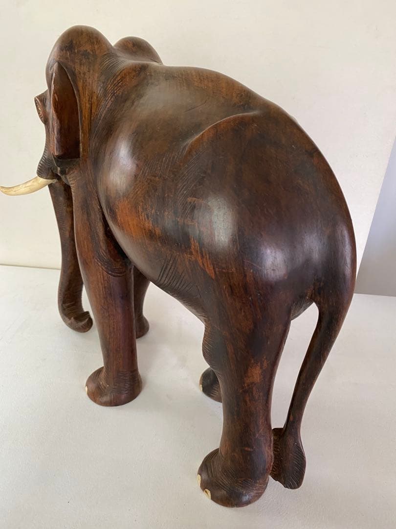 木製　象　置物　30cm 特大