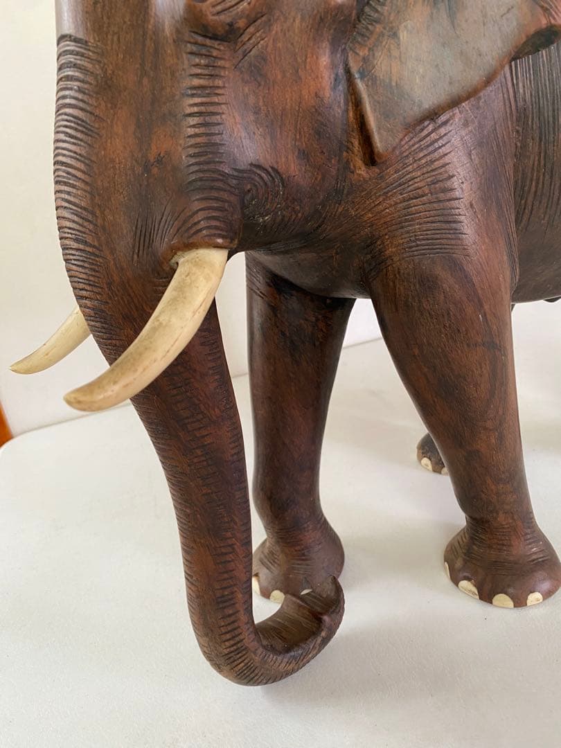 木製　象　置物　30cm 特大