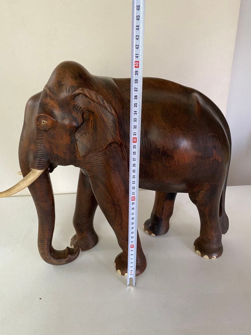 木製　象　置物　30cm 特大