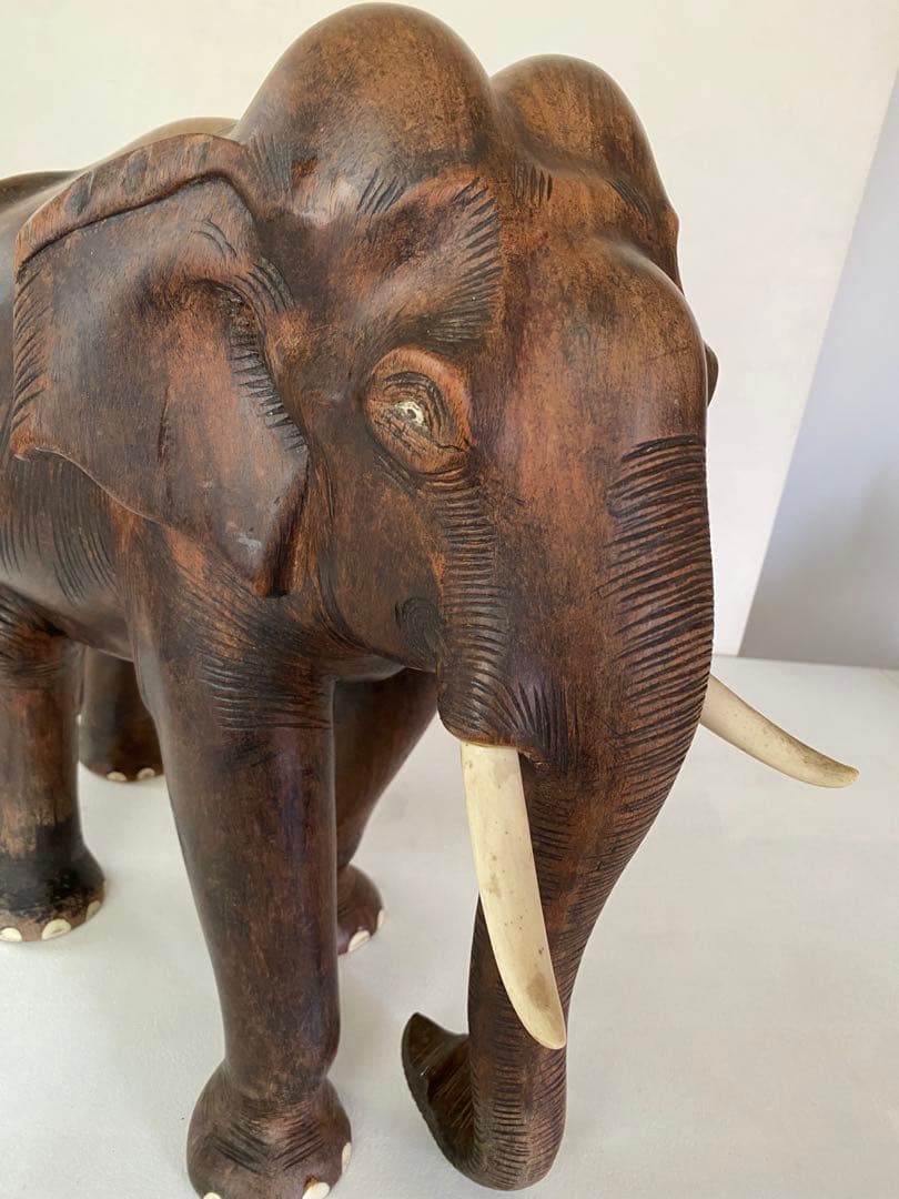 木製　象　置物　30cm 特大