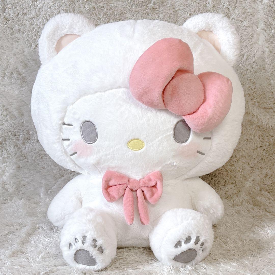 極美品 キティちゃん ぬいぐるみ ハローキティ ホワイトベアドール