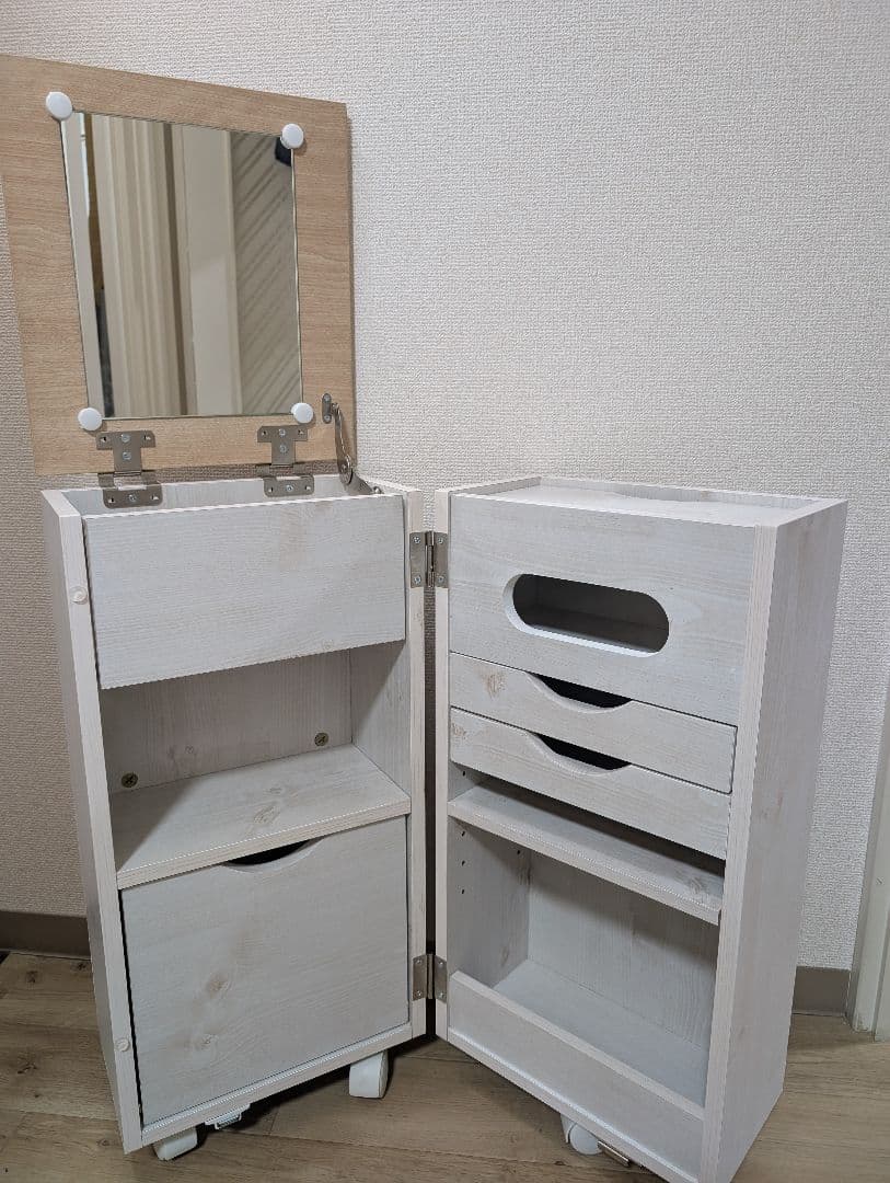 【美品・送料無料】ドレッサー ドレッサーワゴン 北欧 ベージュ ナチュラル