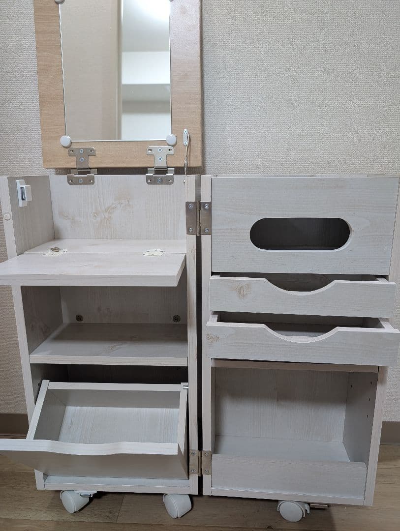 【美品・送料無料】ドレッサー ドレッサーワゴン 北欧 ベージュ ナチュラル