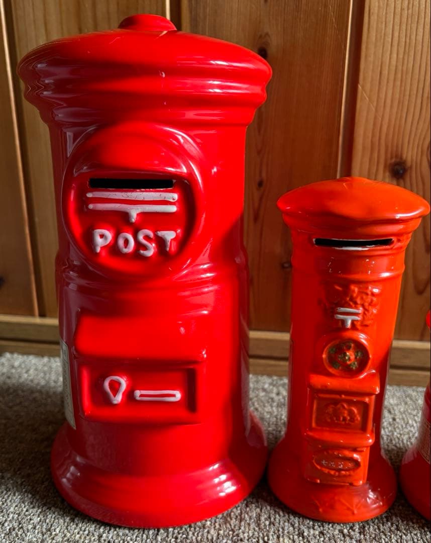 郵便ポスト　貯金箱　陶器　日本製　4個セット