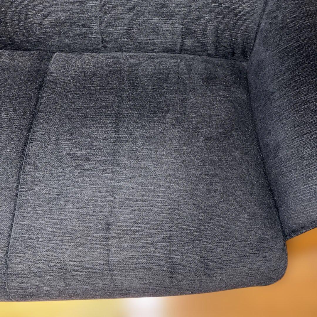 浜本工芸 3人掛け 布ソファー 黒系 中古 大型