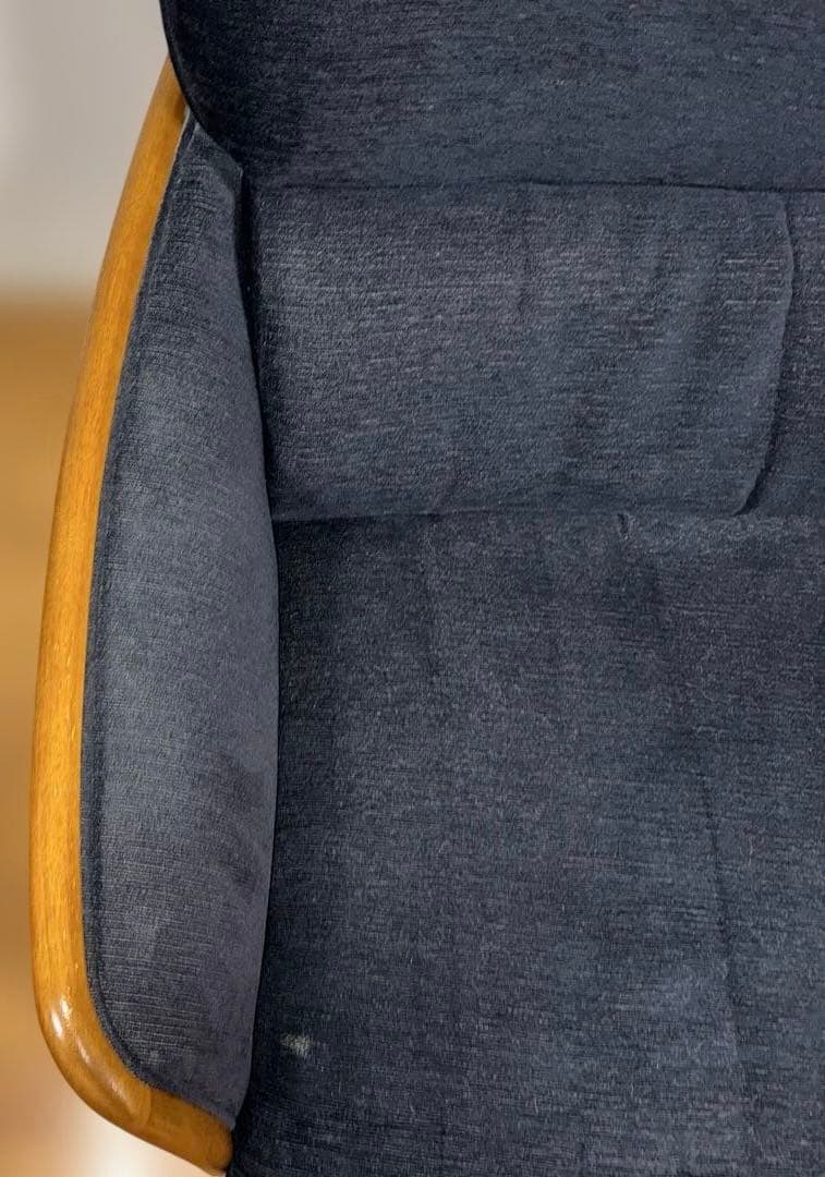 浜本工芸 3人掛け 布ソファー 黒系 中古 大型