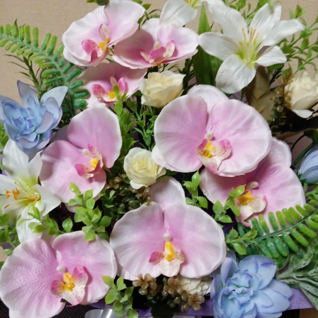 お供え花　仏花　造花　胡蝶蘭アレンジ