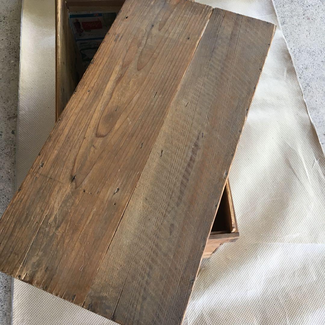 0587　木製 収納ケース レトロ