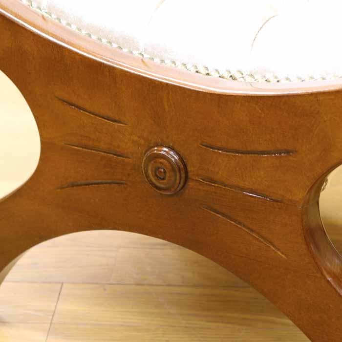 イタリア オットマン 木製 完成品 金華山 ベージュ