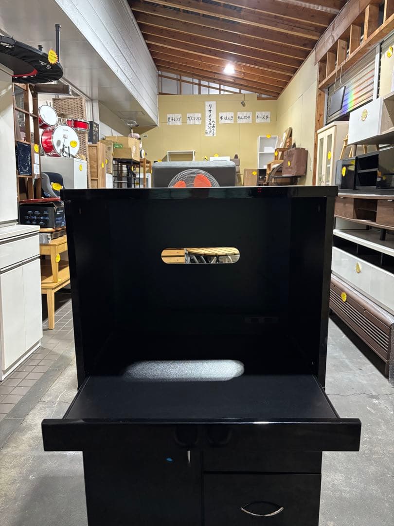 レンジ台 食器棚 収納 ブラック