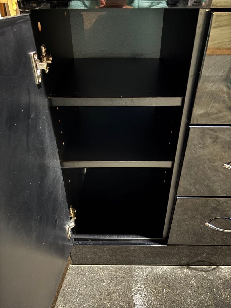 レンジ台 食器棚 収納 ブラック