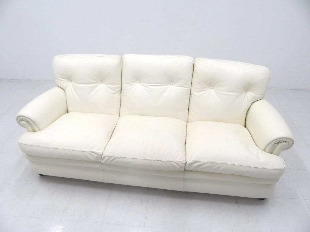 展示品　ポルトローナフラウ　総本革　レザー　ドリーム　3人掛けソファ　モダン