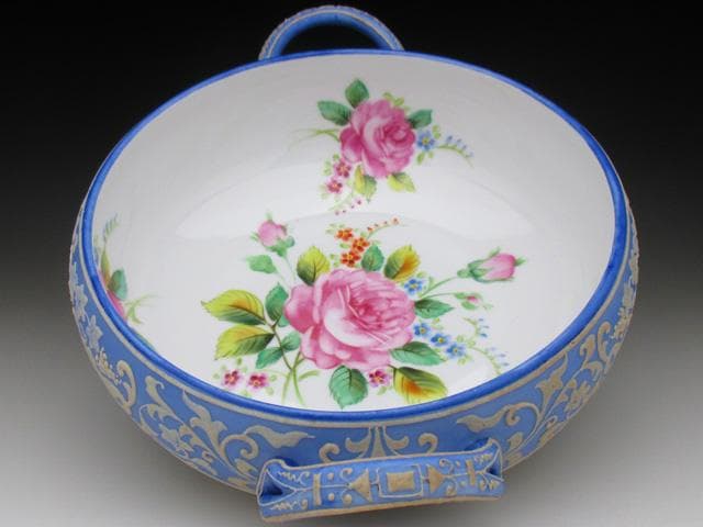 オールドノリタケ ウェッジウッド風 薔薇絵 ボウル 22cm