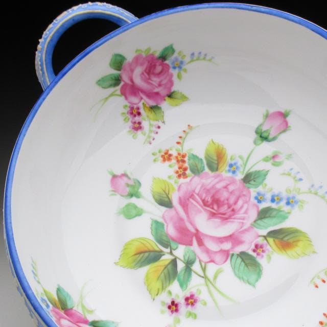 オールドノリタケ ウェッジウッド風 薔薇絵 ボウル 22cm