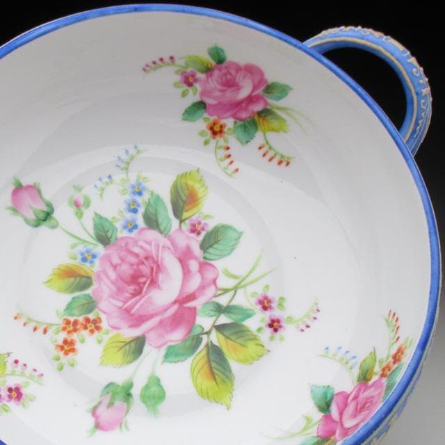 オールドノリタケ ウェッジウッド風 薔薇絵 ボウル 22cm