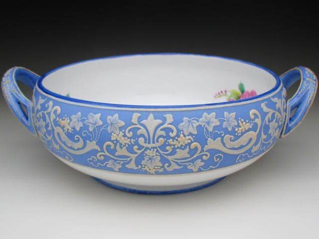 オールドノリタケ ウェッジウッド風 薔薇絵 ボウル 22cm