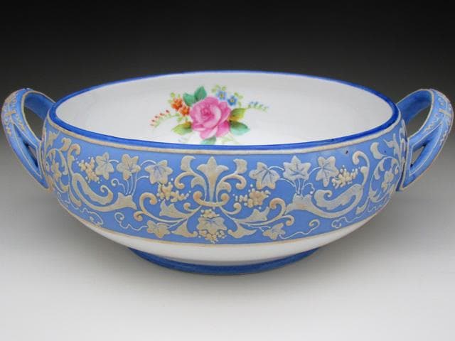オールドノリタケ ウェッジウッド風 薔薇絵 ボウル 22cm