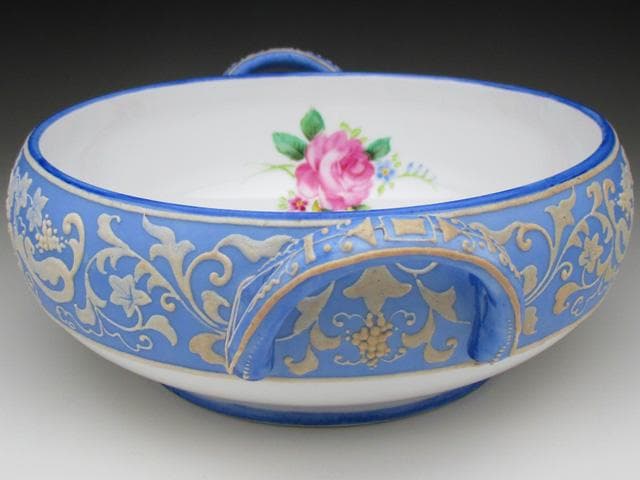 オールドノリタケ ウェッジウッド風 薔薇絵 ボウル 22cm