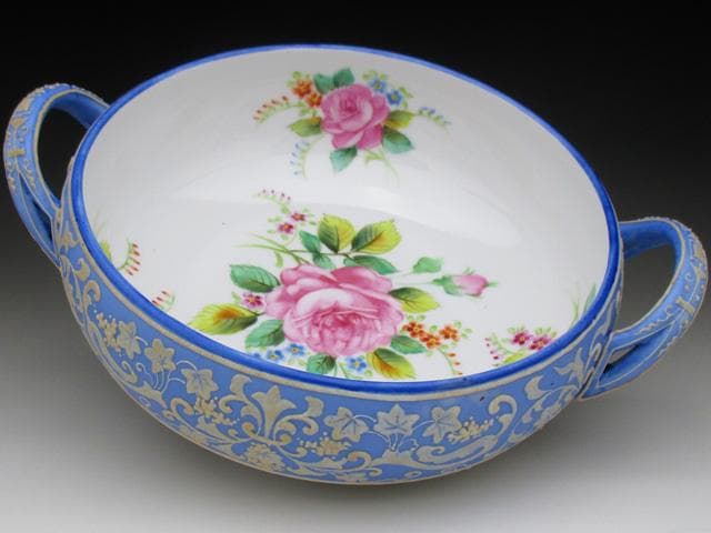 オールドノリタケ ウェッジウッド風 薔薇絵 ボウル 22cm