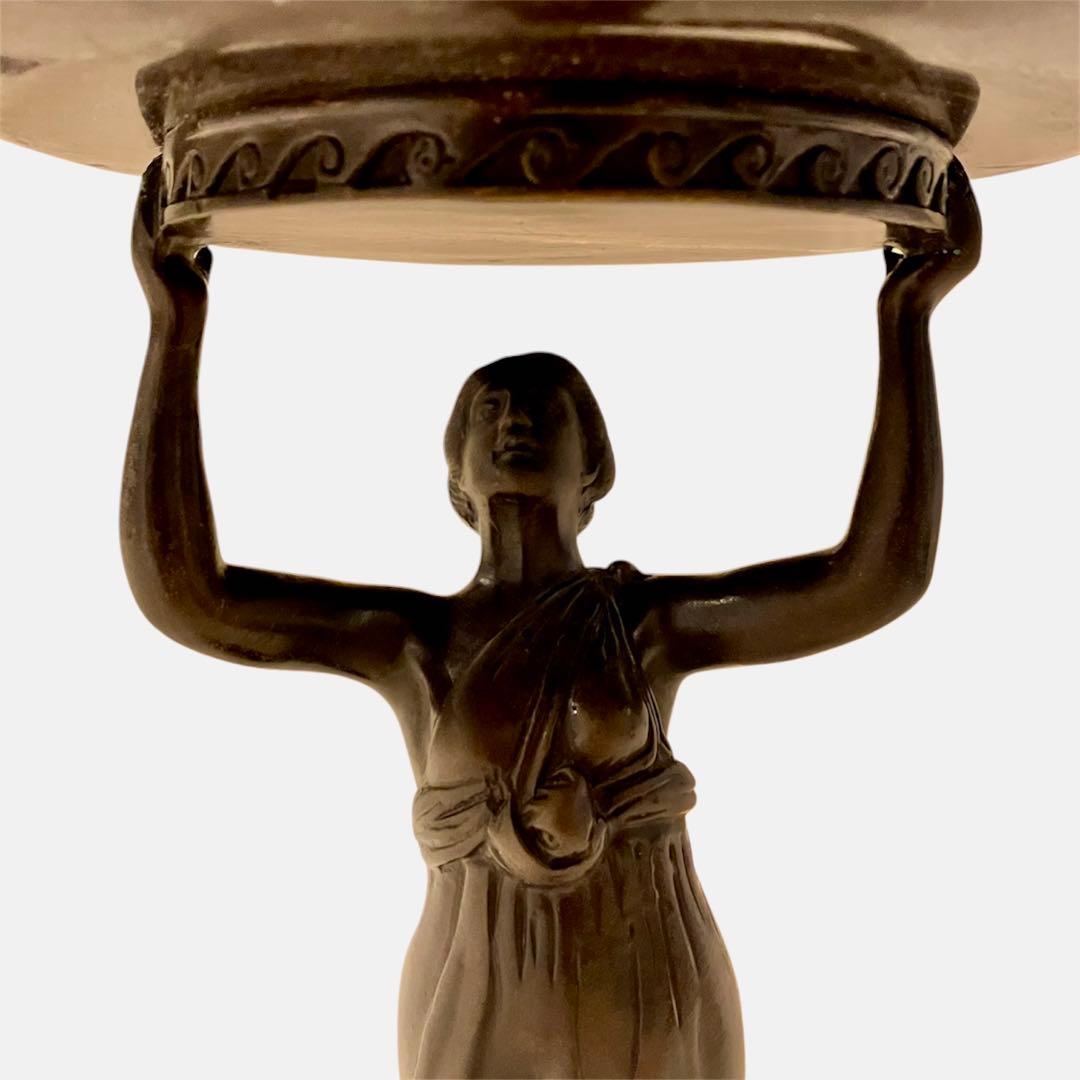 【希少】西洋アンティーク ブロンズ像 (小物入れ) アート 大理石