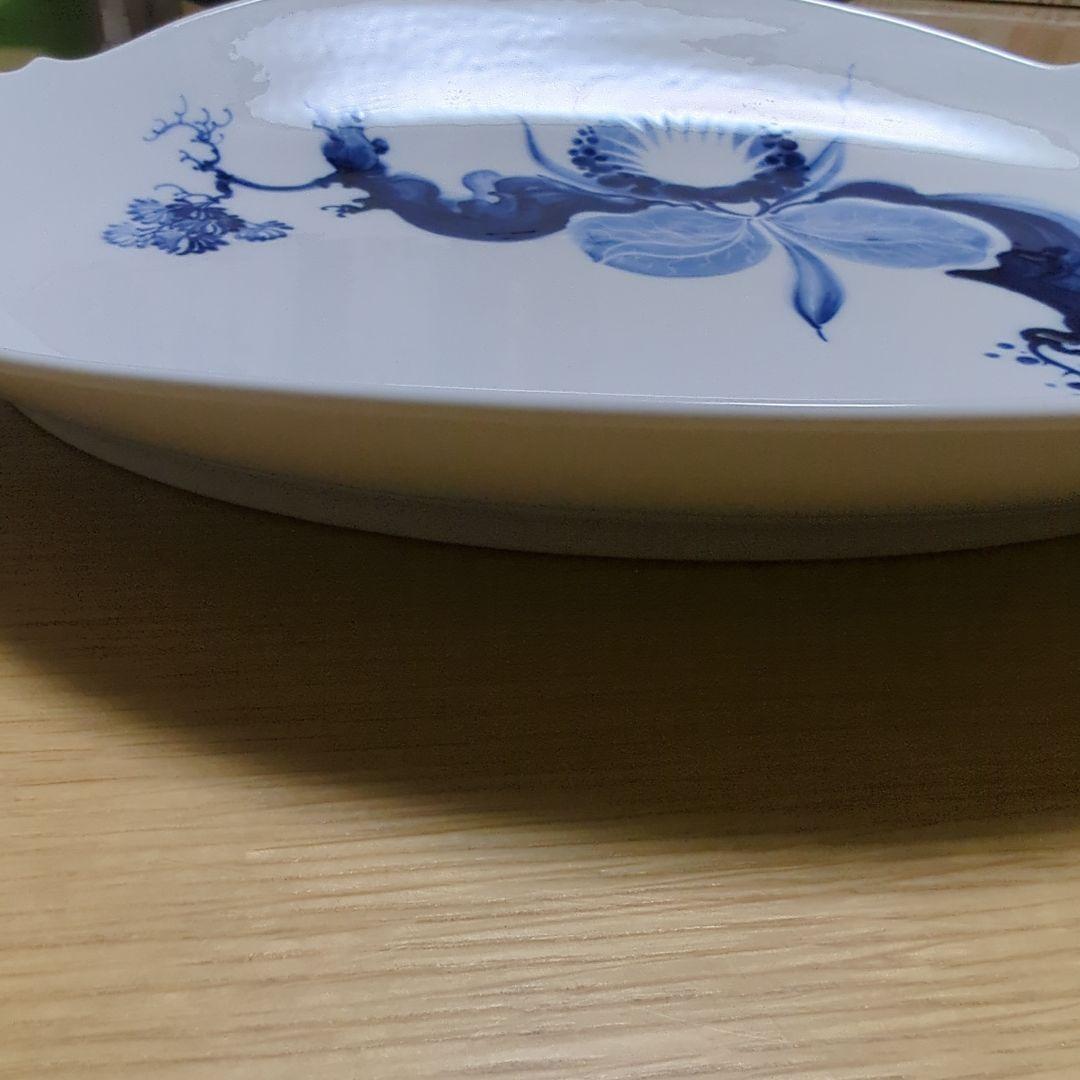 【最終大幅値下げ】37cm楕円大皿　マイセン　ブルーオーキッドプレート