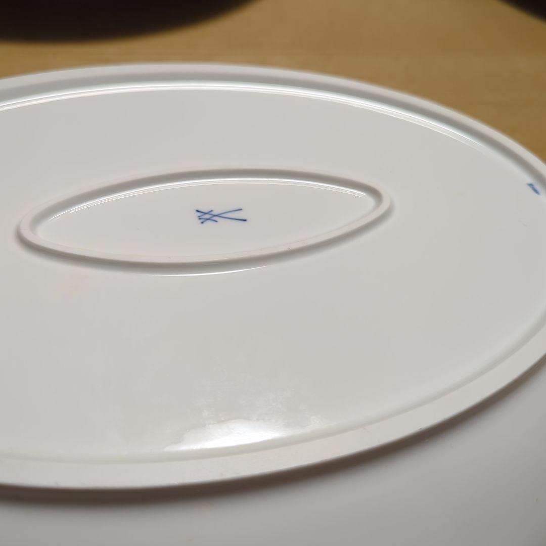 【最終大幅値下げ】37cm楕円大皿　マイセン　ブルーオーキッドプレート