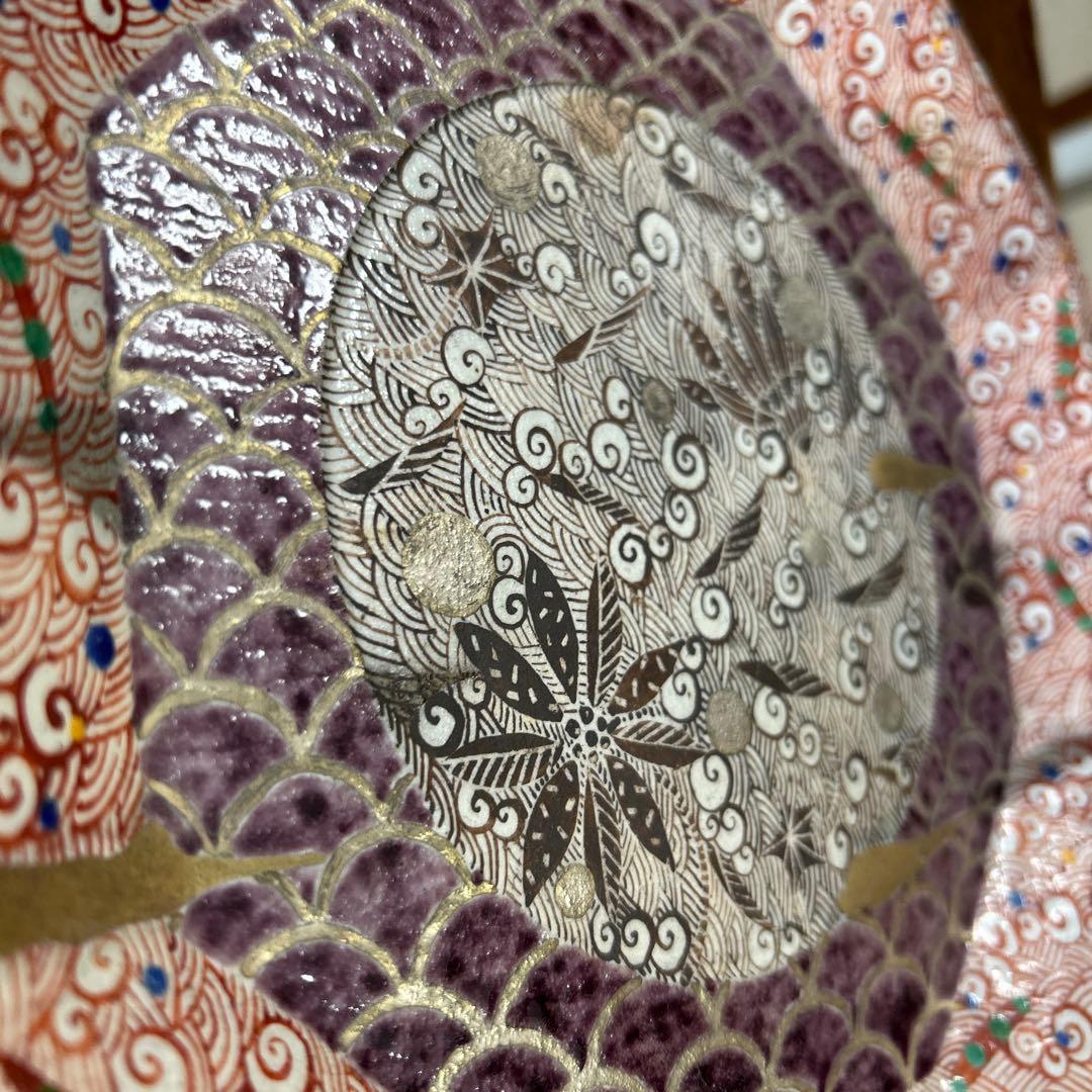 希少　作家　人気陶芸作家　苧坂恒治作　宇坂恒治　渦赤絵　総手描き　飾り皿1点もの