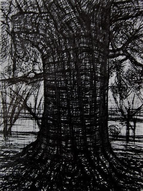 遠藤剛熈、【椎の大樹】、希少な額装用画集より、新品額装付、状態良好