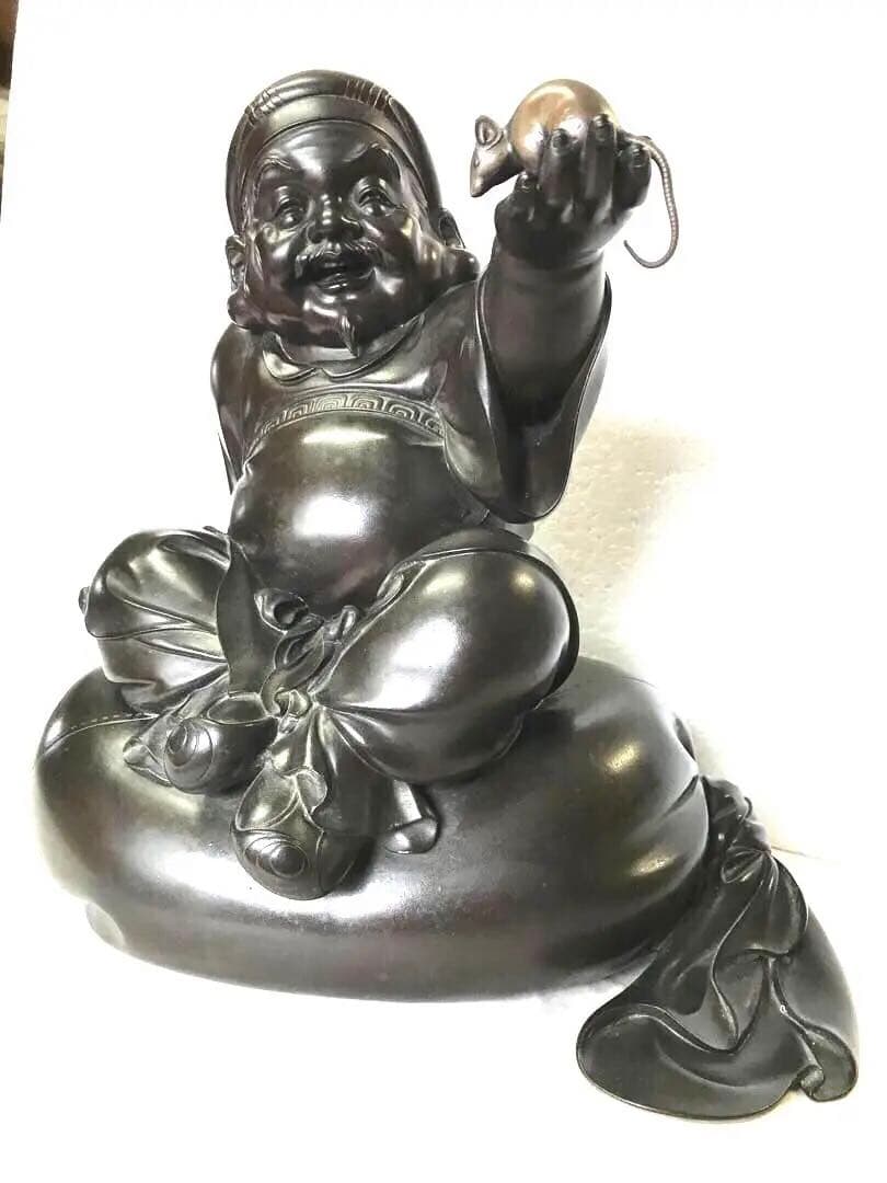 銅製：大黒天座像