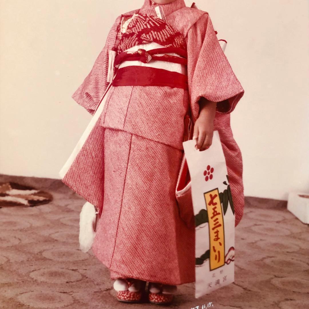 【総絞り】七五三　3歳　7歳　着物・長襦袢　正絹　アンティーク
