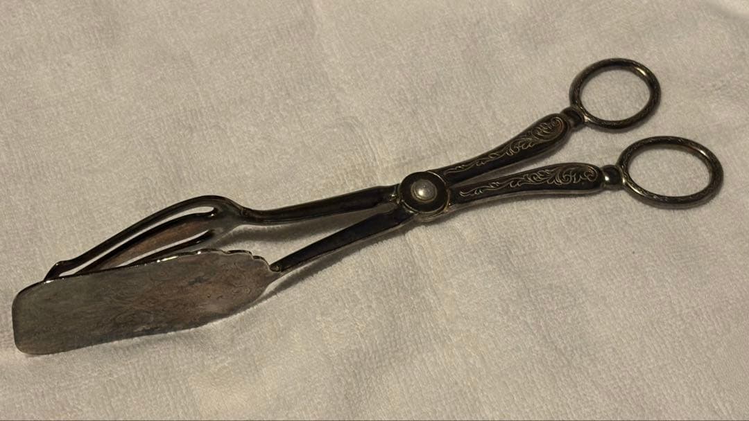 アンティーク　イタリア製　シルバープレート ケーキトング　ブレッドトング