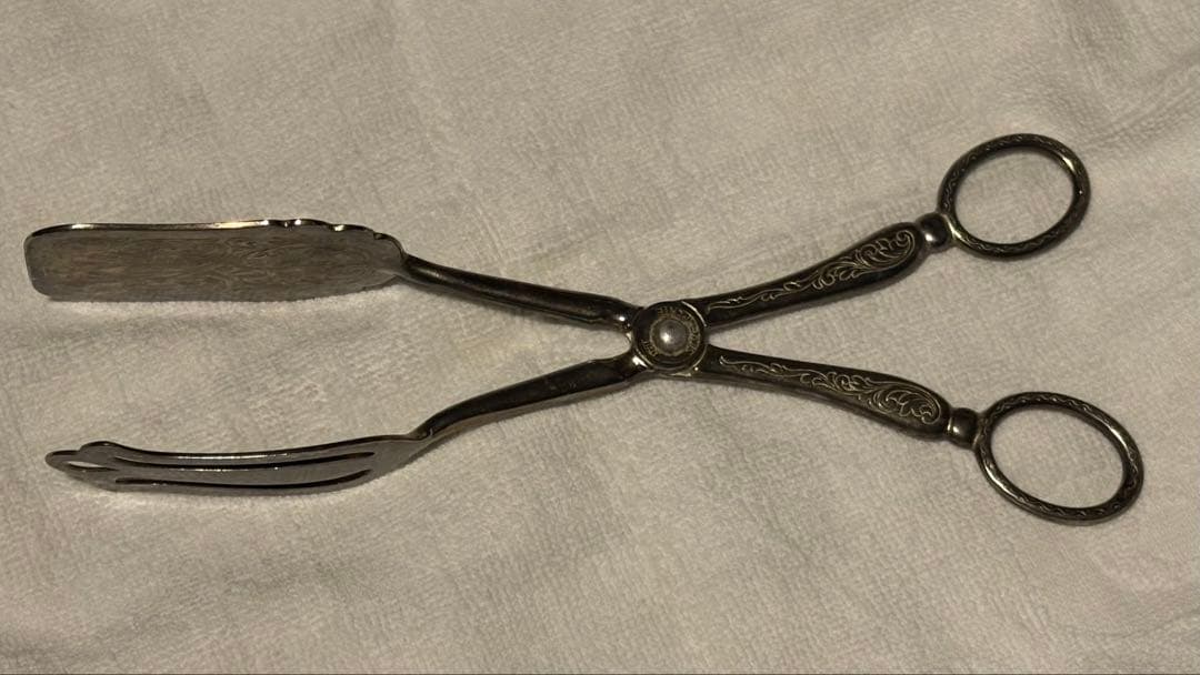 アンティーク　イタリア製　シルバープレート ケーキトング　ブレッドトング