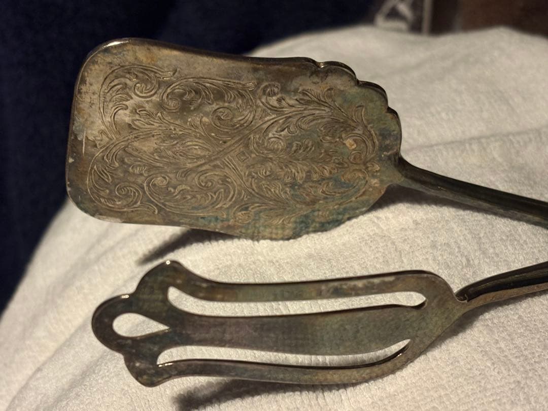 アンティーク　イタリア製　シルバープレート ケーキトング　ブレッドトング