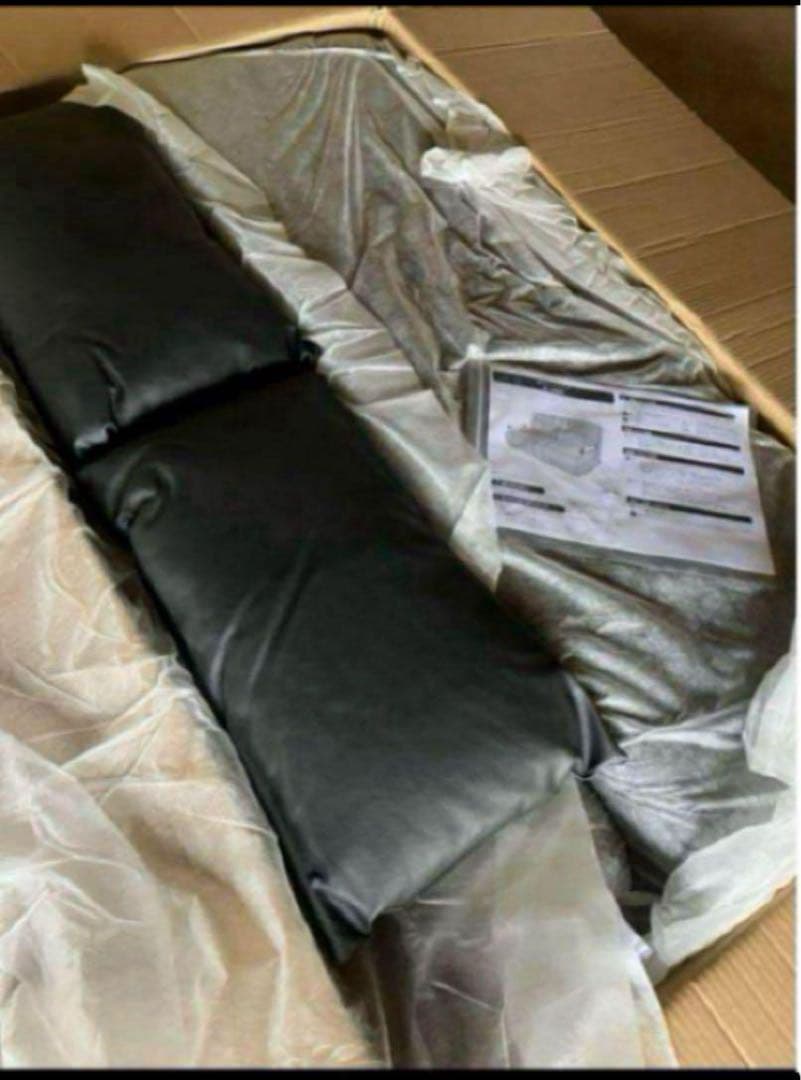 未使用　ソファベッド　W120　幅120cm セミダブル　ブラックレザー調