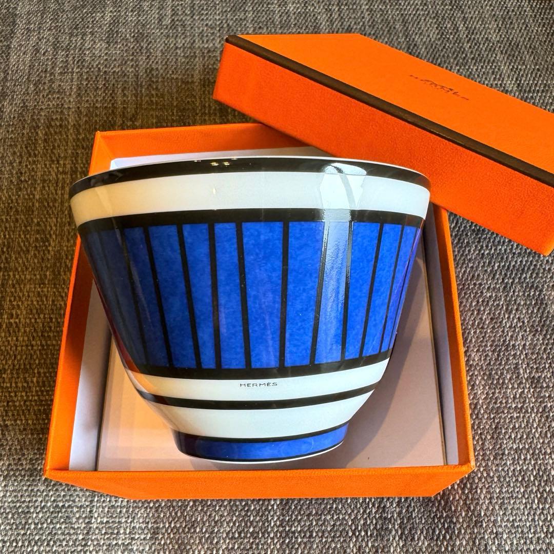 最終値下！エルメス　 ブルーダイユール ラージボール No.3 茶碗　飯碗