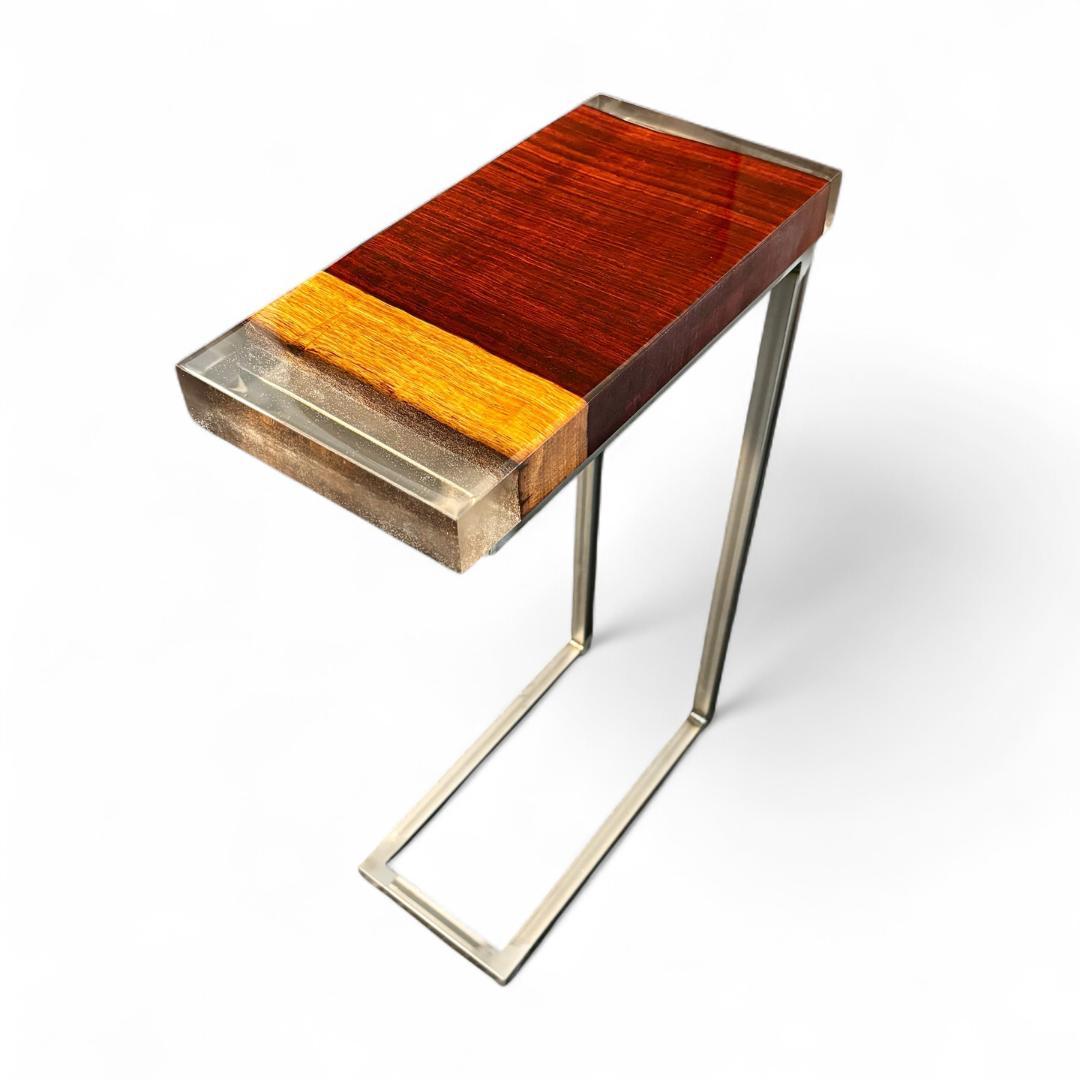 サイドテーブル アイアン 無垢材 木製 一枚板 コの字 おしゃれ ベッド 北欧