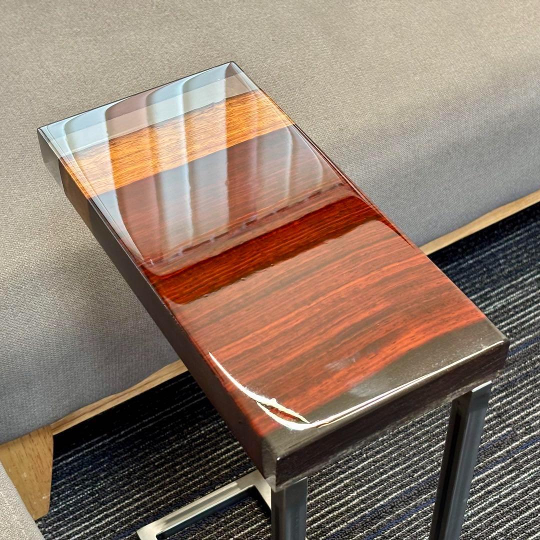 サイドテーブル アイアン 無垢材 木製 一枚板 コの字 おしゃれ ベッド 北欧