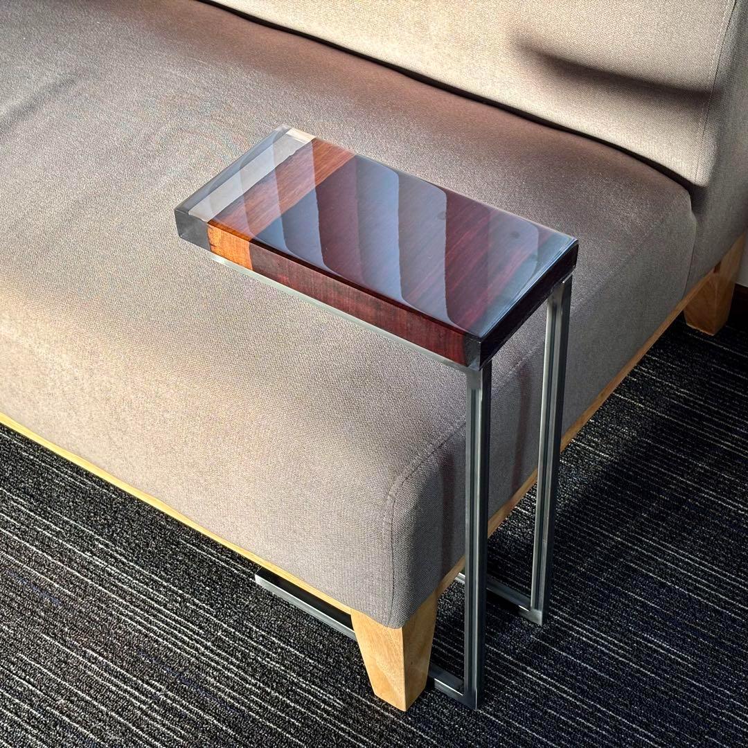 サイドテーブル アイアン 無垢材 木製 一枚板 コの字 おしゃれ ベッド 北欧