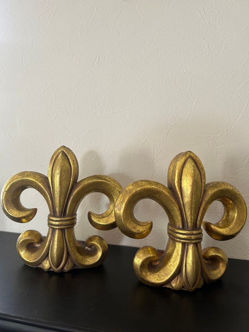 フルールドリス　ユリの紋章　ブックエンド　ブックスタンド　ビンテージ