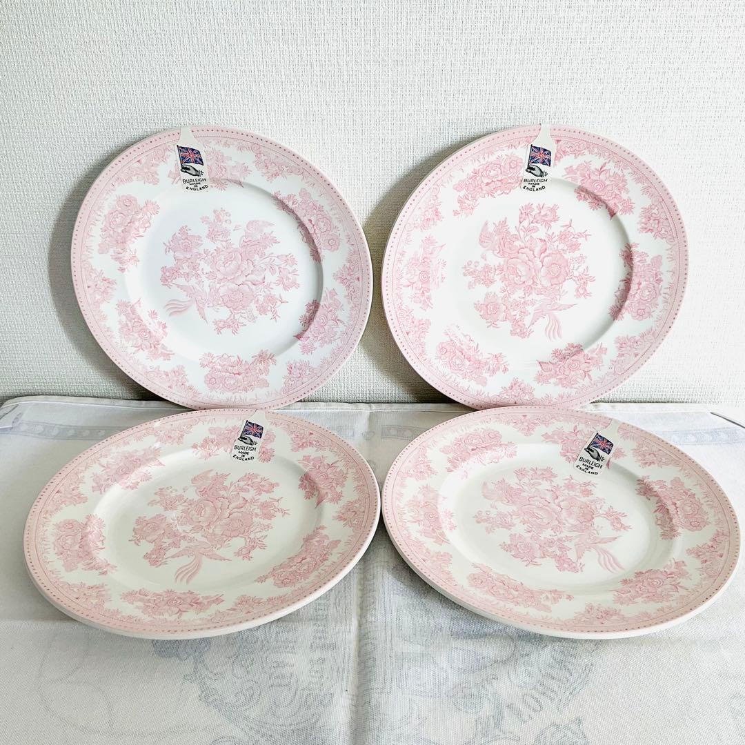 ☆バーレイ☆新品 ピンク・アジアティックフェザンツ プレートM 4枚セット