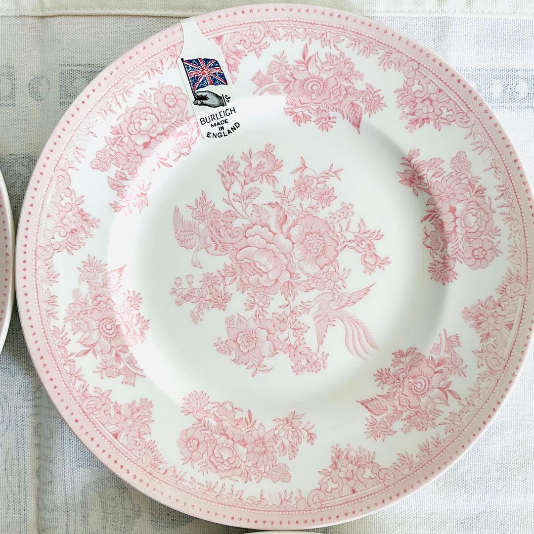 ☆バーレイ☆新品 ピンク・アジアティックフェザンツ プレートM 4枚セット